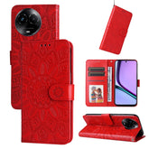 Embossed Sunflower Leather Phone Case